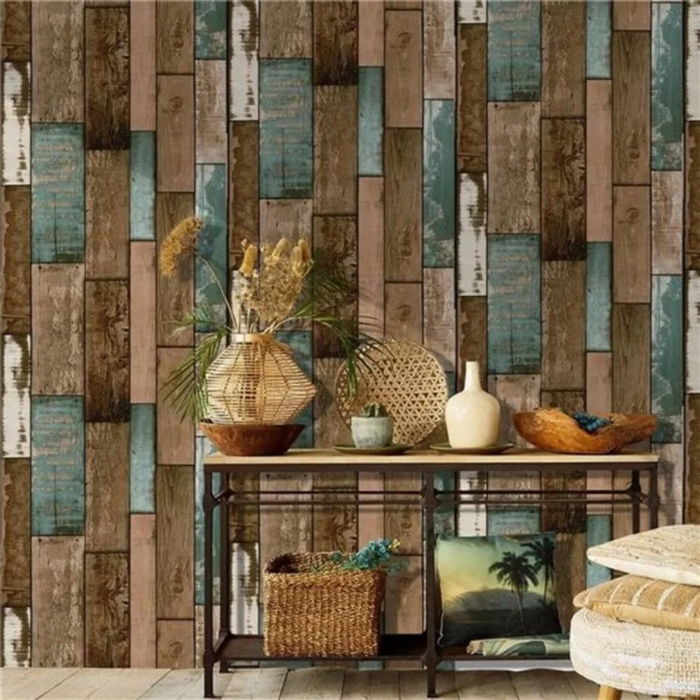 Wood Plank Wallpaper Contact Paper Stick and Peel Self Adhesive(17.8*120inch)